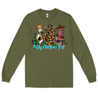 Army Green merry christmas y'all christmas trees Long Sleeve Tee - CowhideDigitalArt