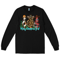 Black merry christmas y'all christmas trees Long Sleeve Tee - CowhideDigitalArt