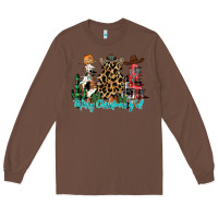 Chestnut merry christmas y'all christmas trees Long Sleeve Tee - CowhideDigitalArt
