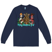 Navy merry christmas y'all christmas trees Long Sleeve Tee - CowhideDigitalArt