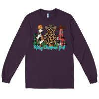 Plum merry christmas y'all christmas trees Long Sleeve Tee - CowhideDigitalArt