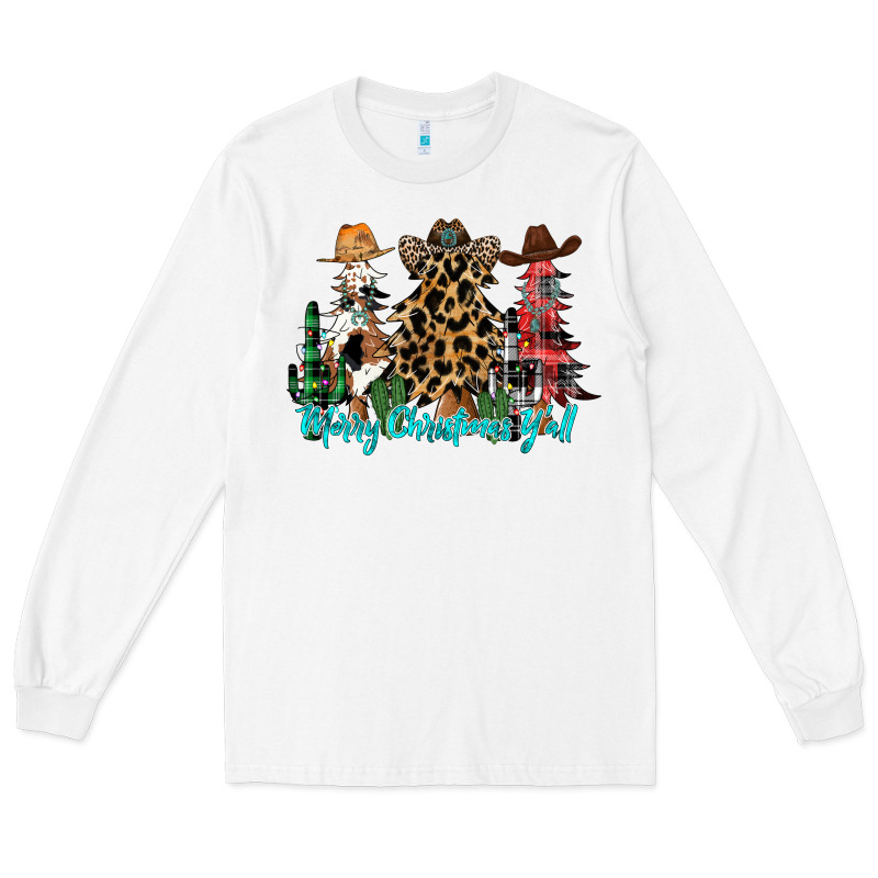 Merry Christmas Y'all Christmas Trees Long Sleeve Tee by CowhideDigitalArt | Teevron