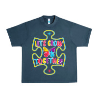 Midnight Navy Let s Grow Together Urban Heavy Tee - CowhideDigitalArt