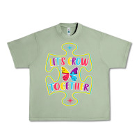 Oil Green Let s Grow Together Urban Heavy Tee - CowhideDigitalArt