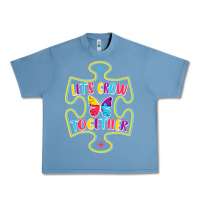 Pebble Blue Let s Grow Together Urban Heavy Tee - CowhideDigitalArt