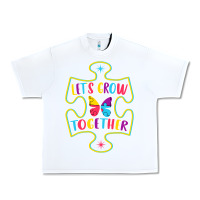 White Let s Grow Together Urban Heavy Tee - CowhideDigitalArt