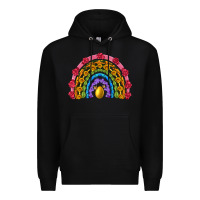 Black easter and spring with flowers carrots butterfly and sunflower rainbow Premium Hoodie - Artiststas