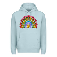 Blue Mist easter and spring with flowers carrots butterfly and sunflower rainbow Premium Hoodie - Artiststas