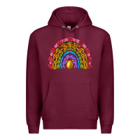 Burgundy easter and spring with flowers carrots butterfly and sunflower rainbow Premium Hoodie - Artiststas