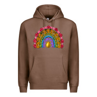 Chestnut easter and spring with flowers carrots butterfly and sunflower rainbow Premium Hoodie - Artiststas
