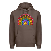 Coffee easter and spring with flowers carrots butterfly and sunflower rainbow Premium Hoodie - Artiststas