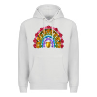 Dove Grey easter and spring with flowers carrots butterfly and sunflower rainbow Premium Hoodie - Artiststas