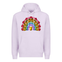 Lilac easter and spring with flowers carrots butterfly and sunflower rainbow Premium Hoodie - Artiststas