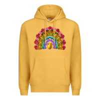 Mustard easter and spring with flowers carrots butterfly and sunflower rainbow Premium Hoodie - Artiststas