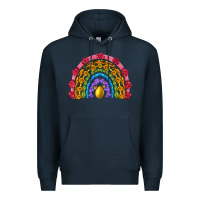 Navy easter and spring with flowers carrots butterfly and sunflower rainbow Premium Hoodie - Artiststas