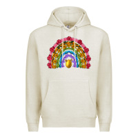 Oatmeal Heather easter and spring with flowers carrots butterfly and sunflower rainbow Premium Hoodie - Artiststas