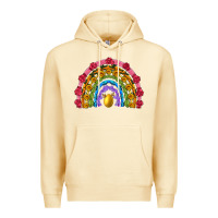 Pina Colada easter and spring with flowers carrots butterfly and sunflower rainbow Premium Hoodie - Artiststas