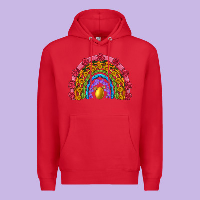 Easter And Spring With Flowers Carrots Butterfly And Sunflower Rainbow Premium Hoodie Designed By Artiststas