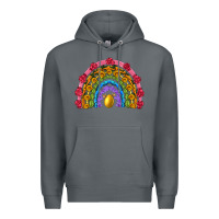Rock easter and spring with flowers carrots butterfly and sunflower rainbow Premium Hoodie - Artiststas