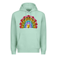 Seafoam easter and spring with flowers carrots butterfly and sunflower rainbow Premium Hoodie - Artiststas