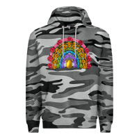 Slate Camo easter and spring with flowers carrots butterfly and sunflower rainbow Premium Hoodie - Artiststas
