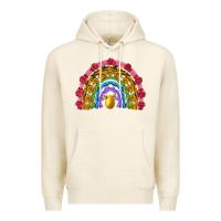 Tofu easter and spring with flowers carrots butterfly and sunflower rainbow Premium Hoodie - Artiststas
