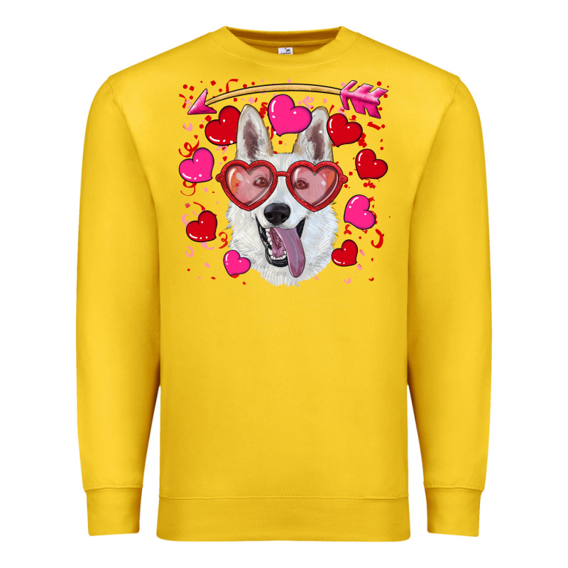 Valentine's Day  White Shepherd Premium Sweatshirt by RanaPortraitStore | Teevron