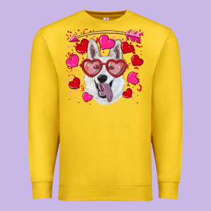 Valentine's Day  White Shepherd Premium Sweatshirt Designed By Ranaportraitstore