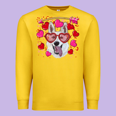 Valentine's Day  White Shepherd Premium Sweatshirt Designed By Ranaportraitstore