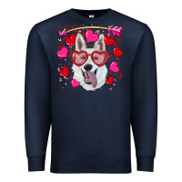 Navy valentine's day  white shepherd Premium Sweatshirt - RanaPortraitStore