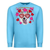 Ocean Blue valentine's day  white shepherd Premium Sweatshirt - RanaPortraitStore