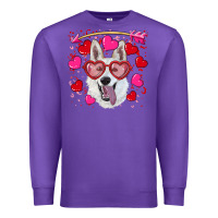 Purple valentine's day  white shepherd Premium Sweatshirt - RanaPortraitStore