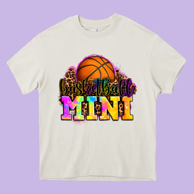 Basketball Mini Heavy Core Tee Designed By Oliviacreatesart
