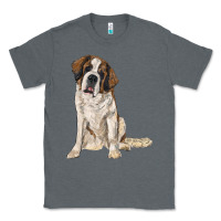 Charcoal Heather saint bernard Classic Tee - RanaPortraitStore