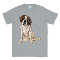Heather Grey saint bernard Classic Tee - RanaPortraitStore