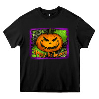 Black happy halloween jack o' lantern pumpkin Heavy Core Tee - Jasminsmagicworld