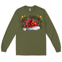 Army Green merry Christmas santa Long Sleeve Tee - CowhideDigitalArt
