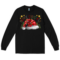 Black merry Christmas santa Long Sleeve Tee - CowhideDigitalArt