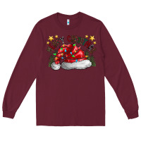 Burgundy merry Christmas santa Long Sleeve Tee - CowhideDigitalArt