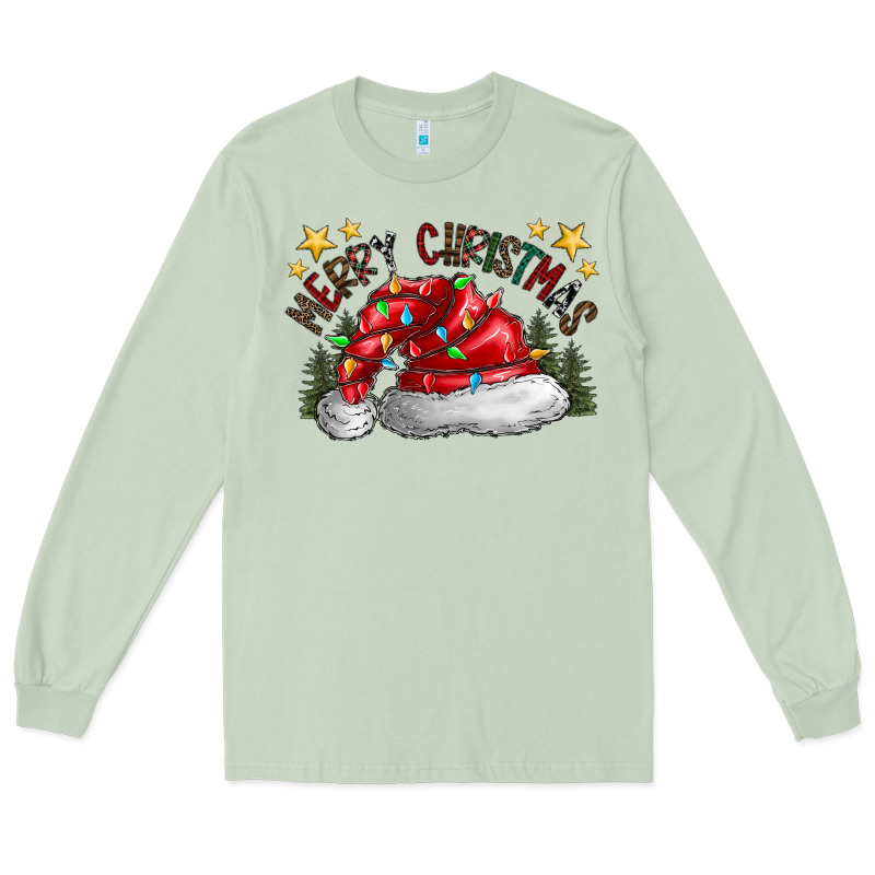 Merry Christmas Santa Long Sleeve Tee by CowhideDigitalArt | Teevron
