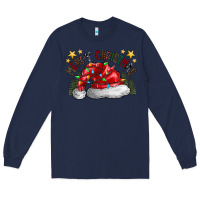 Navy merry Christmas santa Long Sleeve Tee - CowhideDigitalArt