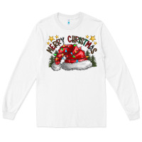 White merry Christmas santa Long Sleeve Tee - CowhideDigitalArt