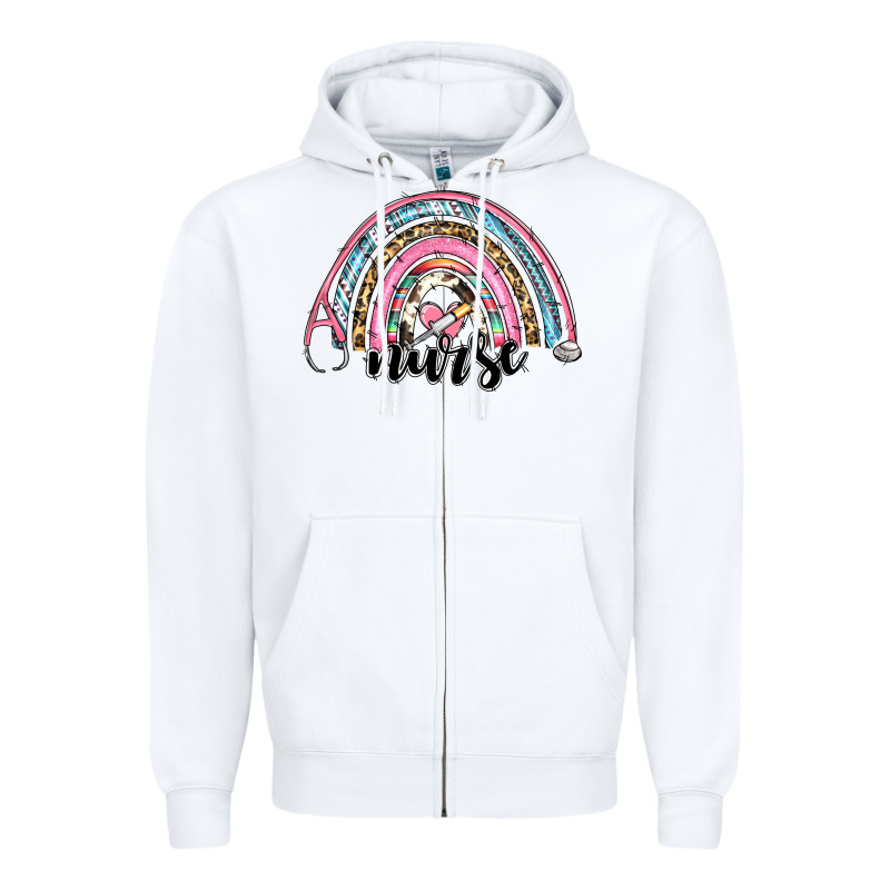 Western Nurse Rainbow Zipper Hoodie by RanaPortraitStore | Teevron