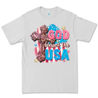 Dove Grey God Blessed the USA Premium Tee - FaDigitalArtStudio