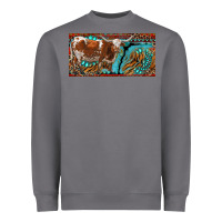 Storm texas longhorn with aztec tiger and  leopard Heavyweight Sweatshirt - RanaPortraitStore