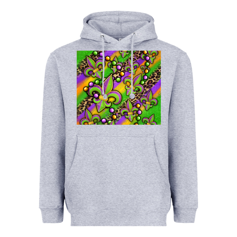 Mardi Gras Carnival Fleur De Lis Heavyweight Hoodie by Jasminsmagicworld | Teevron