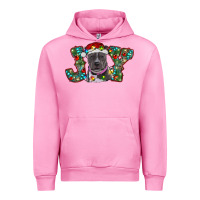 Fuchsia Pink christmas joy pitbull Urban Hoodie - RanaPortraitStore