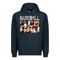 Navy baseball dad Premium Hoodie - Jasminsmagicworld