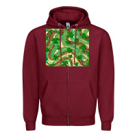 Burgundy shamrock leopard Zipper Hoodie - RanaPortraitStore