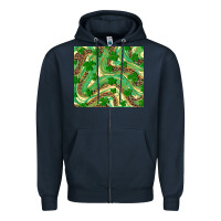 Navy shamrock leopard Zipper Hoodie - RanaPortraitStore